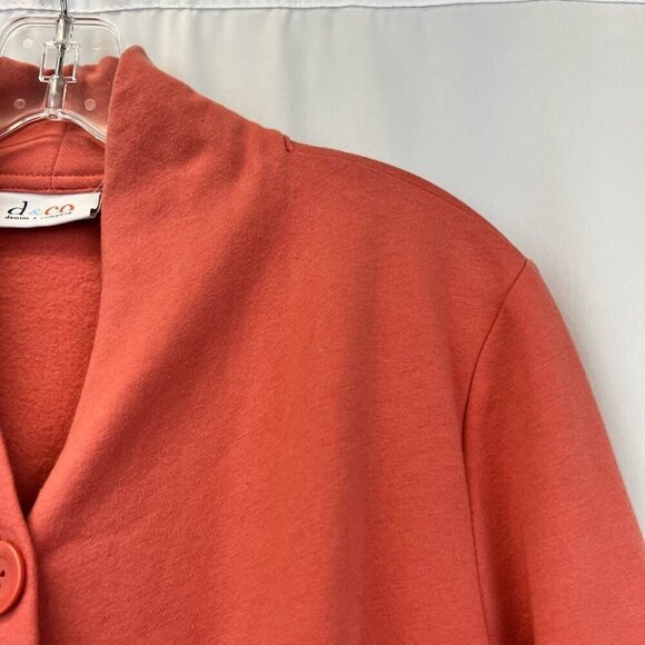 Denim & Co. Womens Cardigan Sweater Coral Long Sleeve V Neck Single Button M - Picture 4 of 11